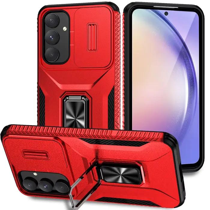 Coque de téléphone blindée antichoc, étui arrière de Protection d'objectif de fenêtre coulissante po