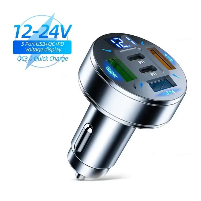 Chargeur de voiture 250W 5 Ports charge rapide PD QC3.0 USB C adaptateur de chargeur de téléphone de