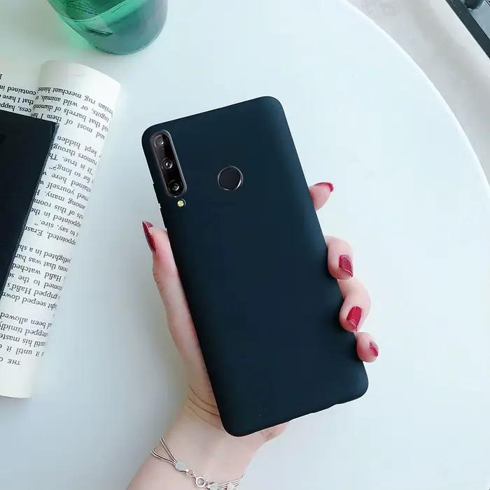 Coque arrière en TPU souple, couleur bonbon, étui de téléphone en Silicone pour Huawei Y6P Y7P Y8P Y