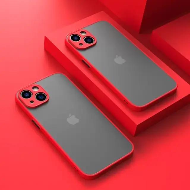 Coque de téléphone mate pour iPhone 14 13 12 15 Pro Max Mini, étui de luxe en Silicone souple antich