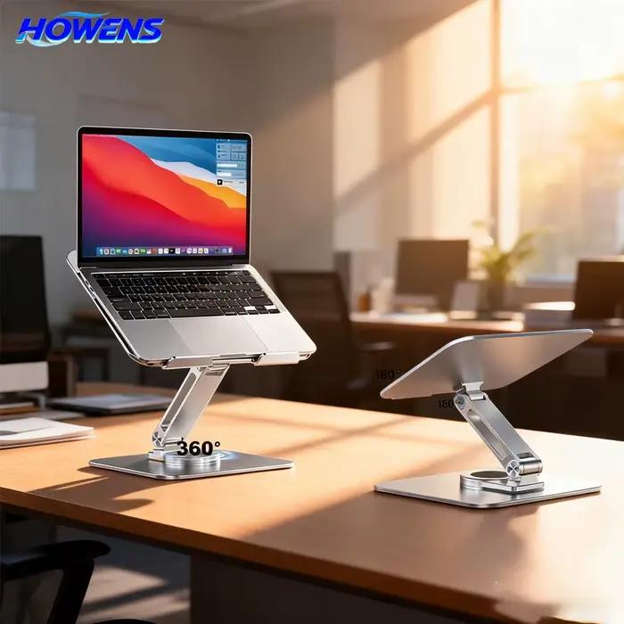 Support d'ordinateur portable et tablette HOWENS à pince, support de lecture réglable pour bureau et