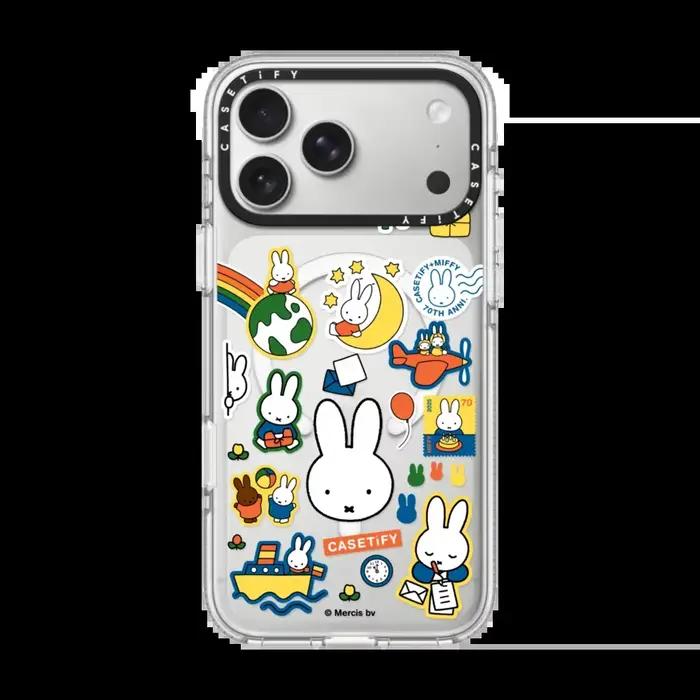 Coque magnétique antichute CASETiFY Miffy Series pour iPhone 13 14 15 16 17 Pro Max Air Plus – Houss