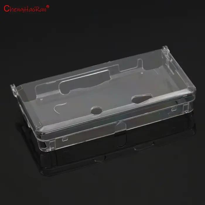 Étui de protection en cristal transparent, 1 pièce, coque rigide pour 3DS + Film Anti-poussière pour