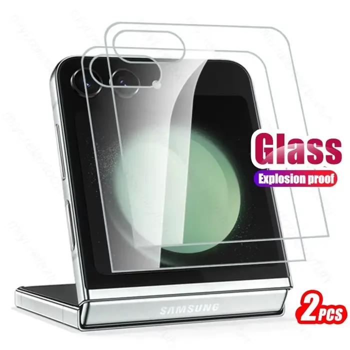 ZFlip5 verre 2 pièces protecteur d'écran arrière complet verre trempé pour Samsung Galaxy Z Flip5 Fl