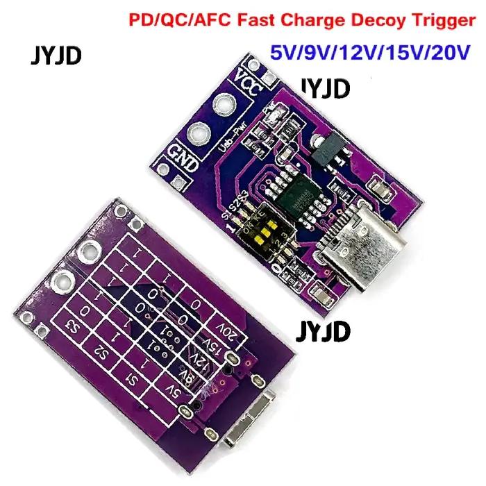 PD/QC/AFC Charge rapide leurre déclencheur Support 5V 9V 12V 15V 20V sortie de tension fixe type-c U