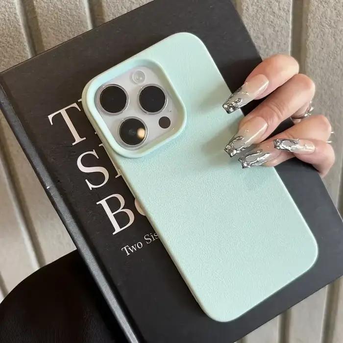 Coque de téléphone de luxe en cuir souple mat, étui de Protection antichoc en Silicone pour iPhone 1