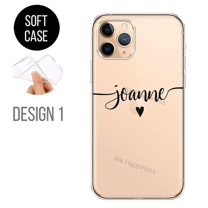 Coque de téléphone personnalisée coeurs nom personnalisé initiales téléphone housse en TPU pour iPho