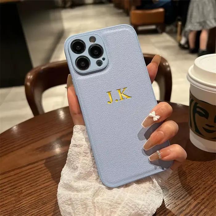 Coque de téléphone personnalisée en cuir PU, étui de luxe pour iPhone 17 16 15 14 13 12 11 Pro Max P