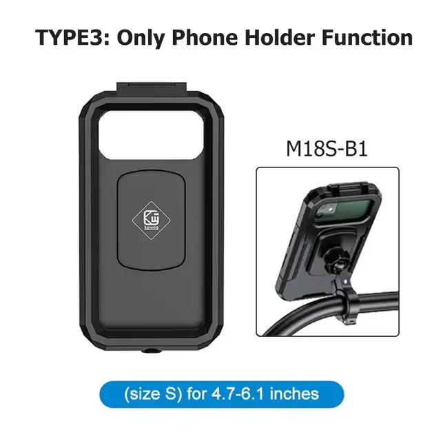 Support de chargeur sans fil pour moto, Type C QC3.0, Charge rapide, étui de téléphone portable étan