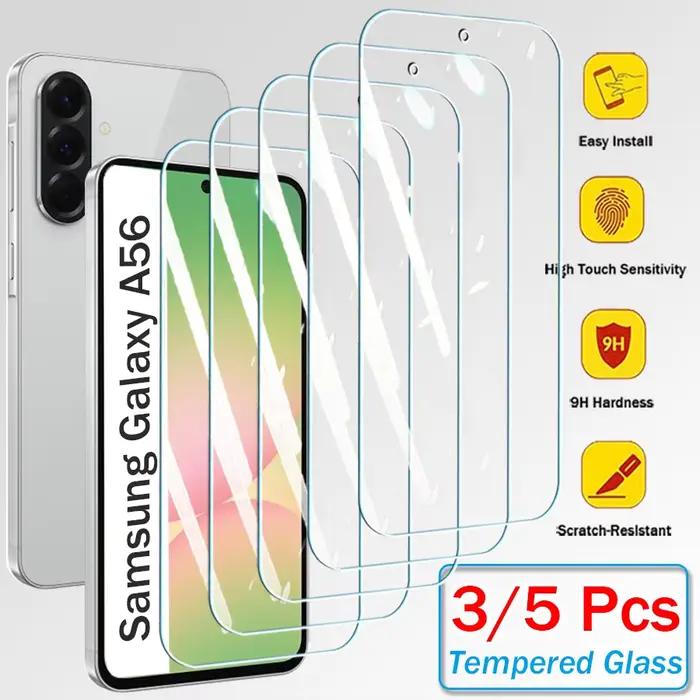 3/5 pièces verre trempé pour Samsung Galaxy A56 protecteurs d'écran Film de protection en verre