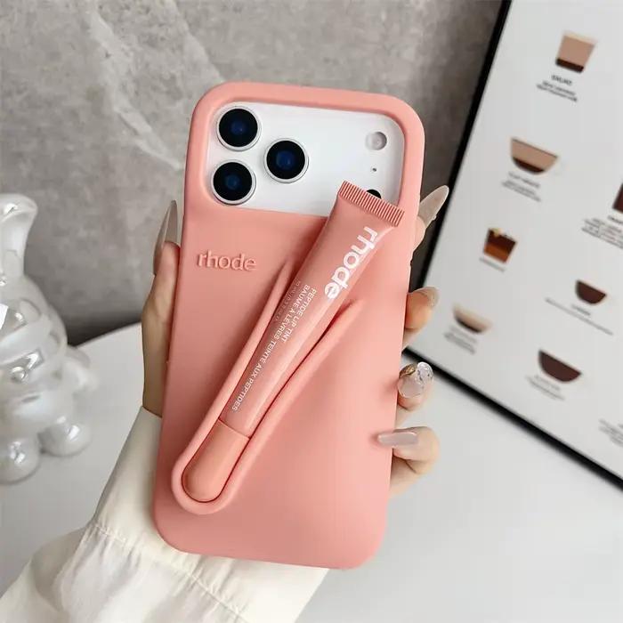 Étui de téléphone en silicone souple Rhode pour iPhone 17 16 15 14 13 12 Pro Max Plus avec support p