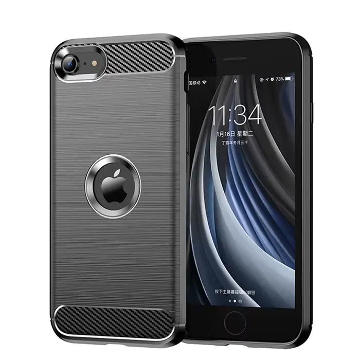 Coque antichoc en silicone pour iPhone SE 2020, étui de luxe original en TPU brossé pour iPhone SE 2