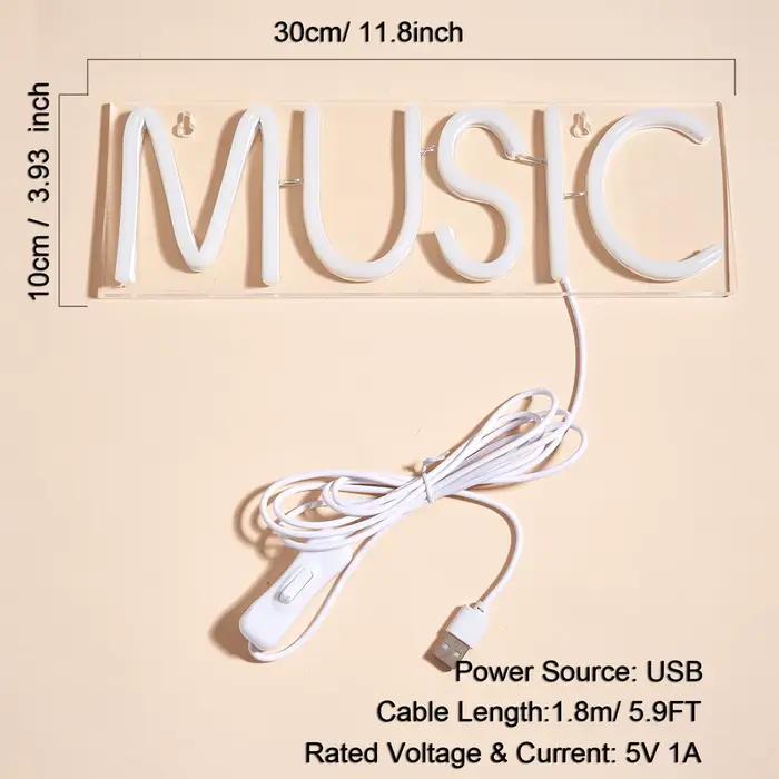 Chi-buy LED néon musique USB alimenté enseignes au néon veilleuse 3D mur Art & salle de jeu chambre 