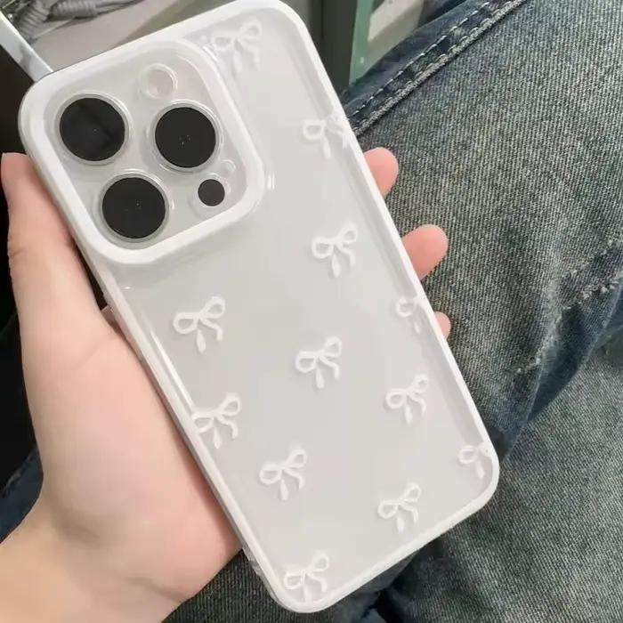 Coque de téléphone souple, couleur bonbon, Design nœud papillon, antichoc, pour iPhone 17 Air 16 15 