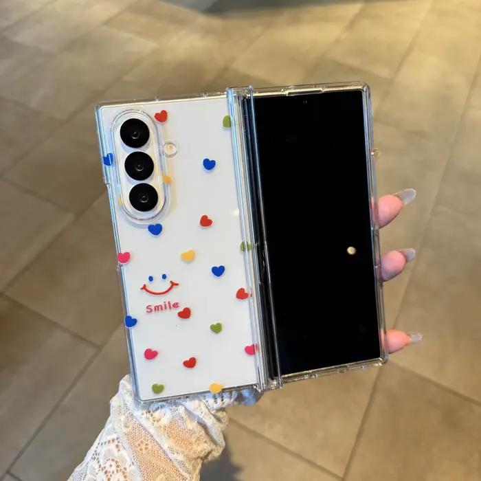 Pour Samsung Galaxy Z Fold 7 6 5 4 3 fold7 amour coeur sourire visage heureux corde sangle pendentif