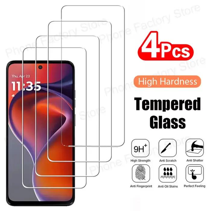 4 pièces verre trempé pour Motorola Moto G56 G86 G15 G05 G45 G75 G34 G54 G64 G84 E14 E15 Film de pro