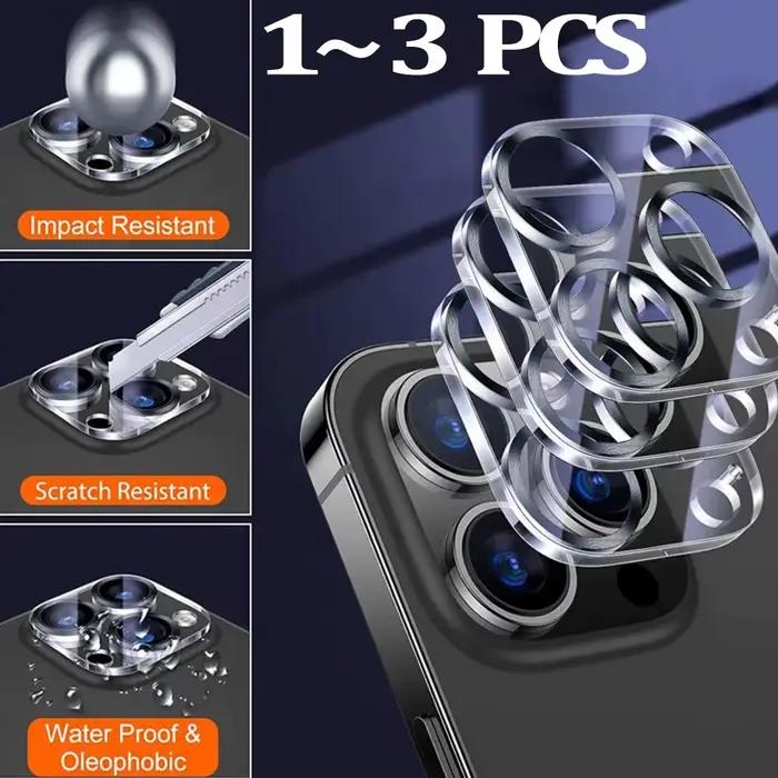 1 à 3 pièces Caméra de protection pour iPhone 17 16 15 Pro Max Film d'objectif de caméra pour APPle 
