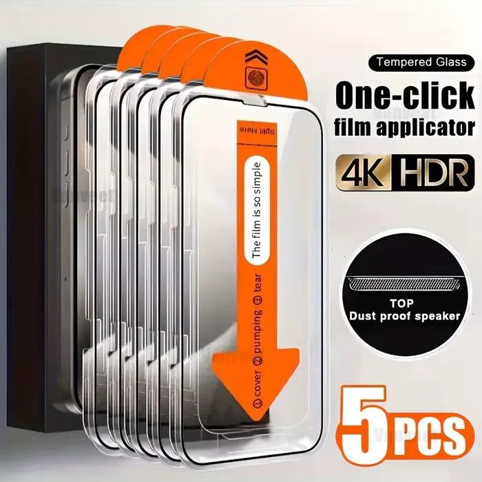 Protecteur d'écran en verre trempé pour iPhone 16 15 14 13 12 11 17 Pro Max 16e, Film de protection 