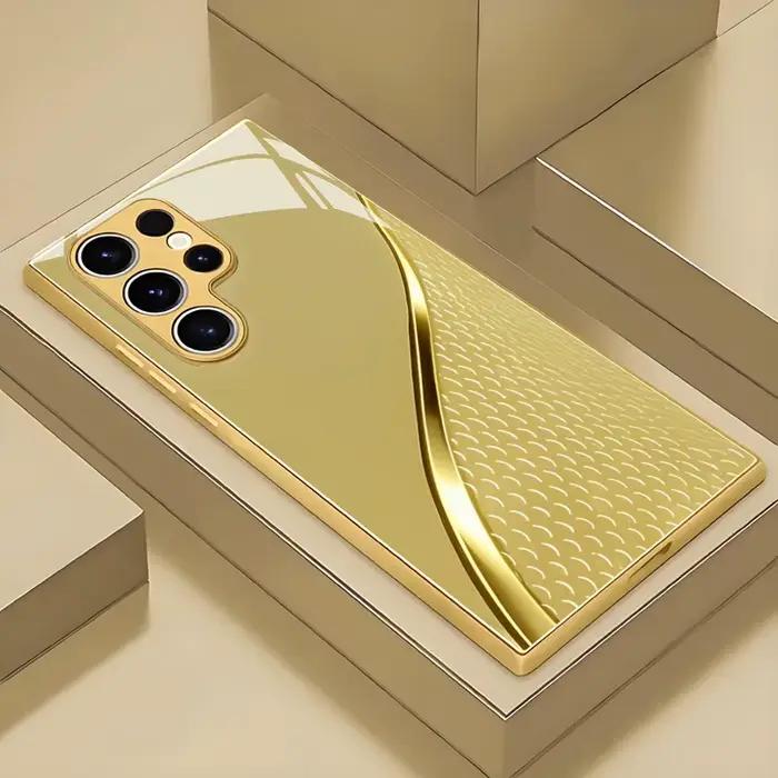 Étui de téléphone plaqué or de luxe pour Samsung Galaxy S26 S24 S23 S25 S22 S21 Ultra, protection de