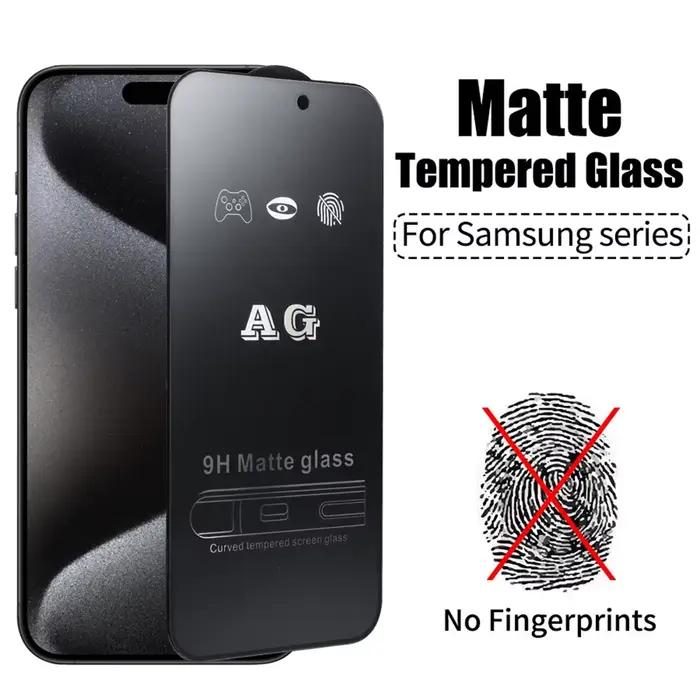 AG Film de verre trempé mat pour Samsung A54 A52S A50 A51 A14 A15 A20S A21S A22 A31 A32 A33 A71 A73 