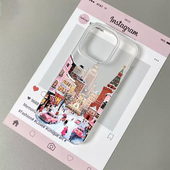 Coque de téléphone Moscow Snowview Street, étui souple en Silicone pour IPhone 17 17Air 16 15 14 13 