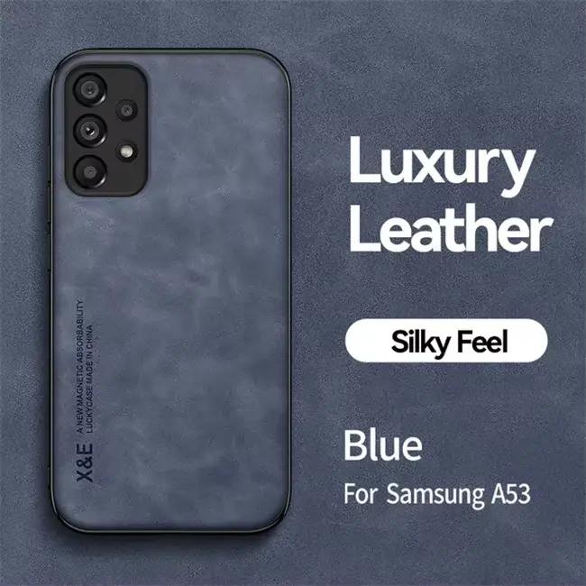 Coque de téléphone magnétique en cuir de mouton, étui arrière pour Samsung Galaxy A53 5G A52s A51 A5