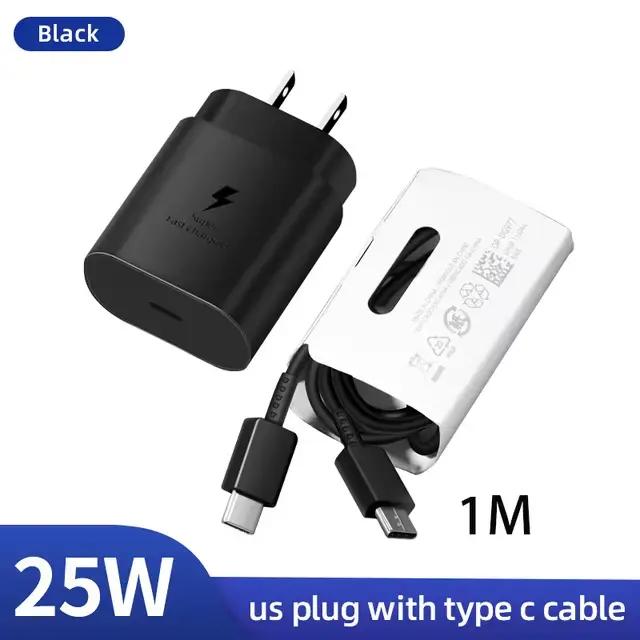 Chargeur SAMSUNG PD 45W Super Rapide, Chargeur Mural Original 25W, Câble Type C 5A, Galaxy S26 S25 S
