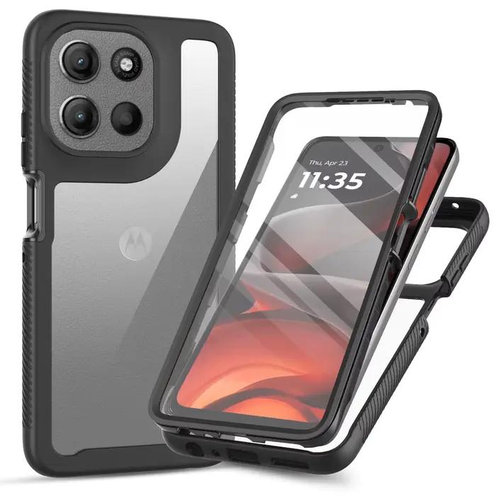 360 °   Étui de protection complet pour Motorola MOTO G56 5G, coque antichoc, film protecteur d'écra