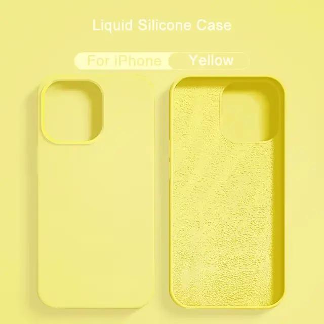 Coque en silicone liquide pour iPhone 14 12 11 13 15 Pro Max, Mini housse de luxe antichoc X XR XS 6