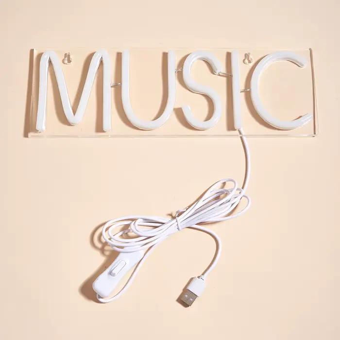 Chi-buy LED néon musique USB alimenté enseignes au néon veilleuse 3D mur Art & salle de jeu chambre 