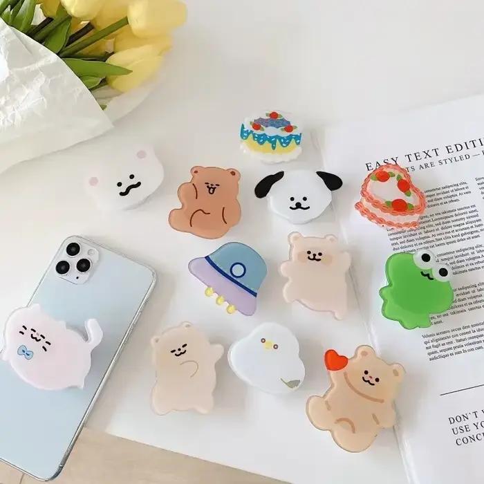 Porte-bague LS universel avec personnages mignons pour iPhone Samsung et autres téléphones compatibles occasions spéciales et cadeaux amusants