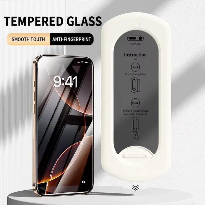 Protecteur d'écran pour iPhone16 15 14 13 12Pro Max Glass HD Protection complète en verre trempé pour iPhone X Pro Plus automatique
