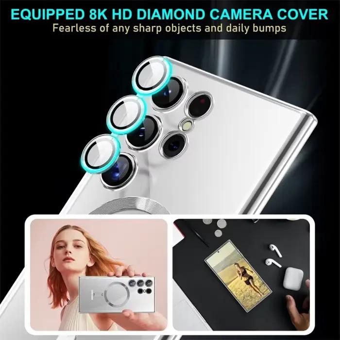 Étui Souple Transparent Luxe Placage Magnétique Magsafe pour Samsung Galaxy S23 S23+ S23 Ultra S24 S24+ S24 Ultra S25 S25+ S25 Ultra Occasions Spéciales