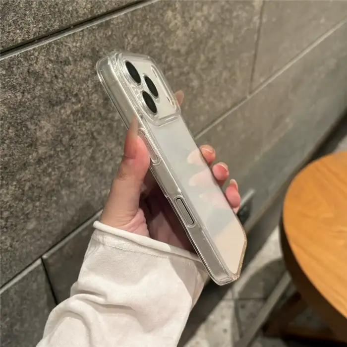 Coque de protection antichoc transparente de luxe avec strass pour iPhone 17