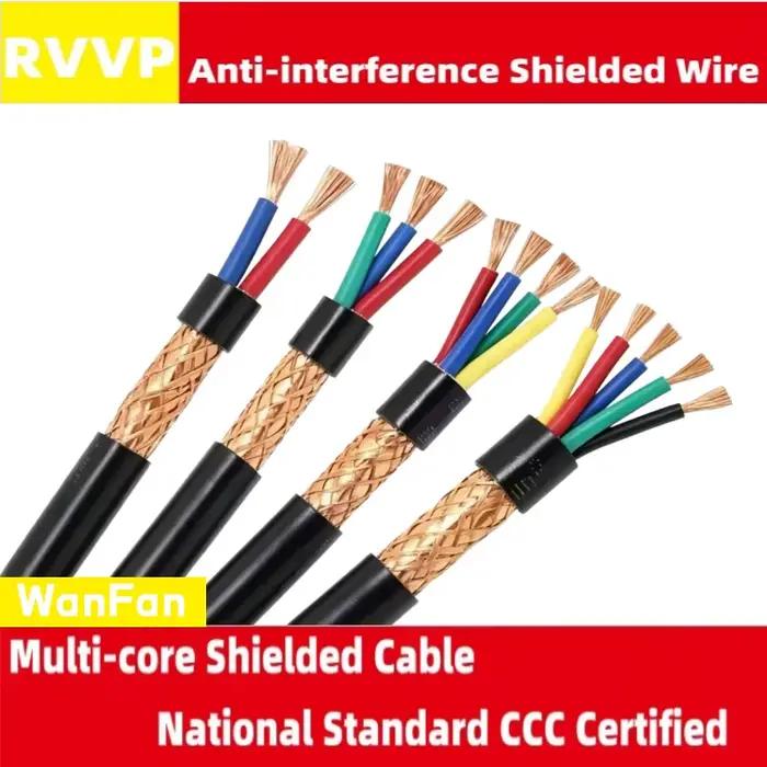 Câble blindé 18AWG 2/3/4/5/8 conducteurs, 26/24AWG 22AWG/20AWG 10-24 conducteurs, fil blindé en cuivre pur RVVP, fil de commande, fil de signalisation