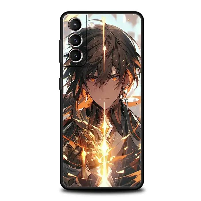Coque de téléphone Wanderer Genshin Impact pour Samsung Galaxy S24 S23 S22 S20 Ultra S21 FE 5G S10 S9 Plus S10E en silicone souple pour homme et femme pour protection et style unique