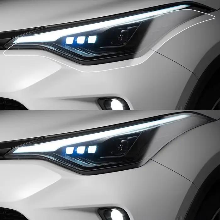 Film de protection pour phares de voiture en TPU noir fumé pour Toyota C-HR 2021-2023, pré-découpé, anti-rayures, film vinyle auto brillant