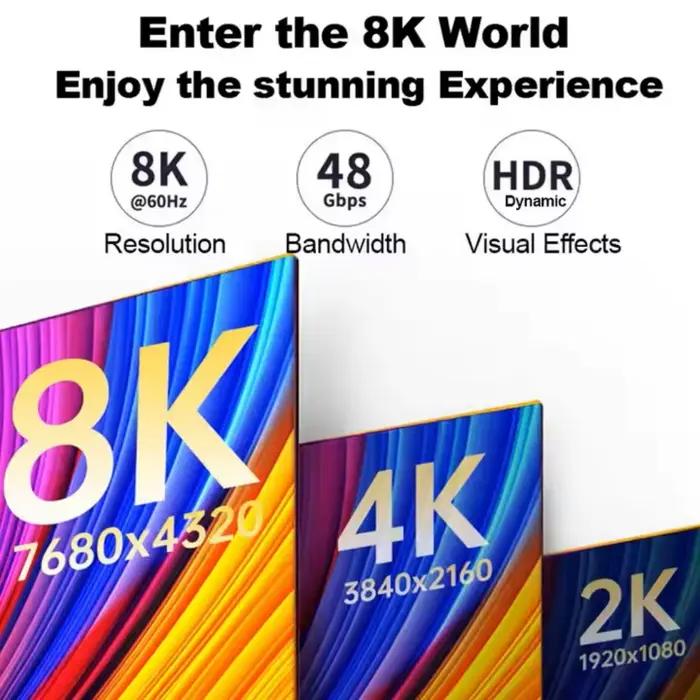 Câble à fibres optiques HDMI 2.1, 8K 60Hz, 4K 120Hz câble à fibres actifes HDMI vers HDMI 48Gbps 5m 10m 15m 20m 30m pour TV RTX 4070/4090