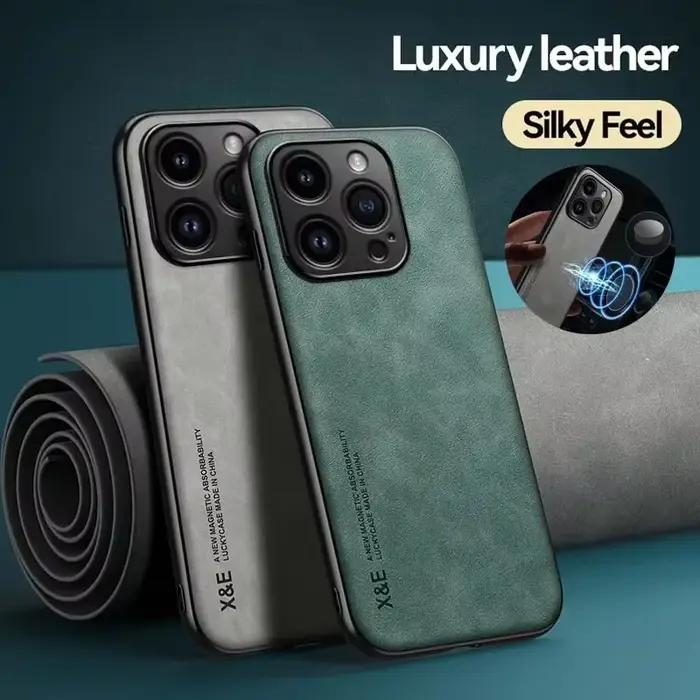 Étui en cuir de luxe pour iPhone 17 16 16e 15 14 13 12 11 Pro Max Plus 12 13 Mini SE 8 7