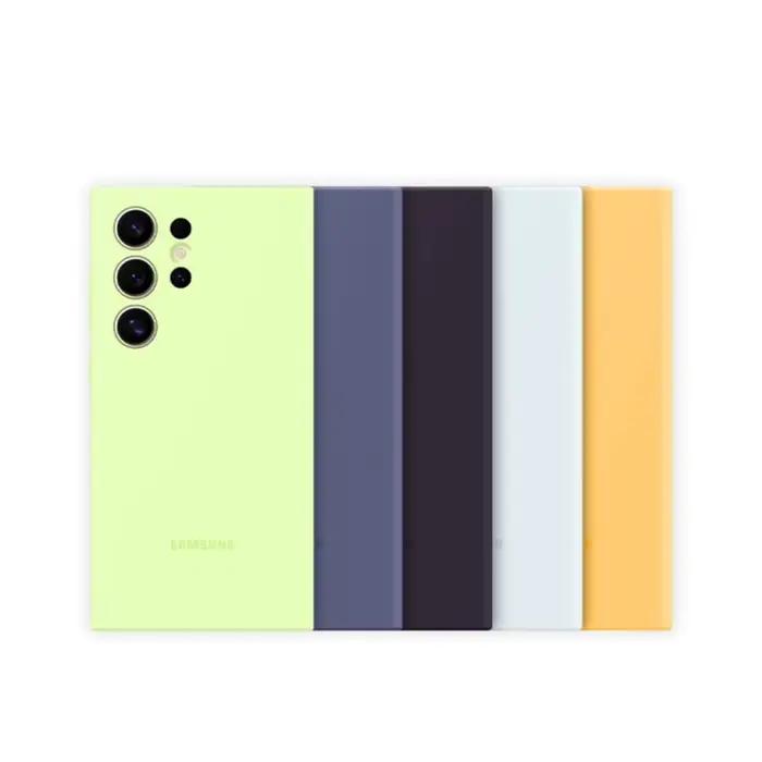 Coque arrière en silicone véritable pour Samsung Galaxy S24 Ultra S24 Plus S24 protection antichoc accessoire téléphone élégant pour femmes et hommes occasions spéciales