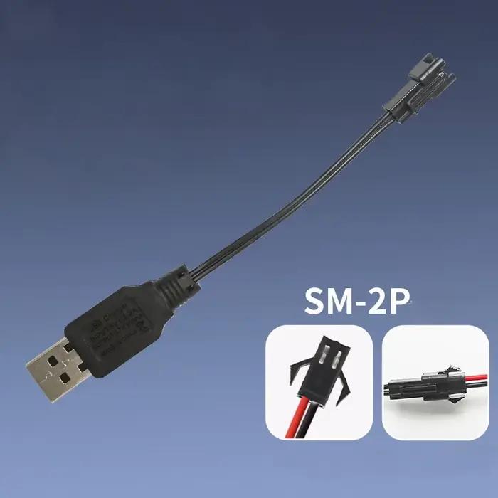 Câble de charge USB pour batterie de voiture RC, connecteur SM 2.0 2P/3P/4P, chargeur de batterie Li-ion 3.7V/7.4V, câble de charge rapide et sûr pour