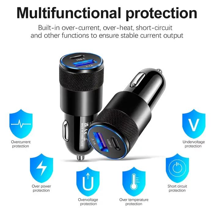 OlPG-Chargeur de voiture USB Type C