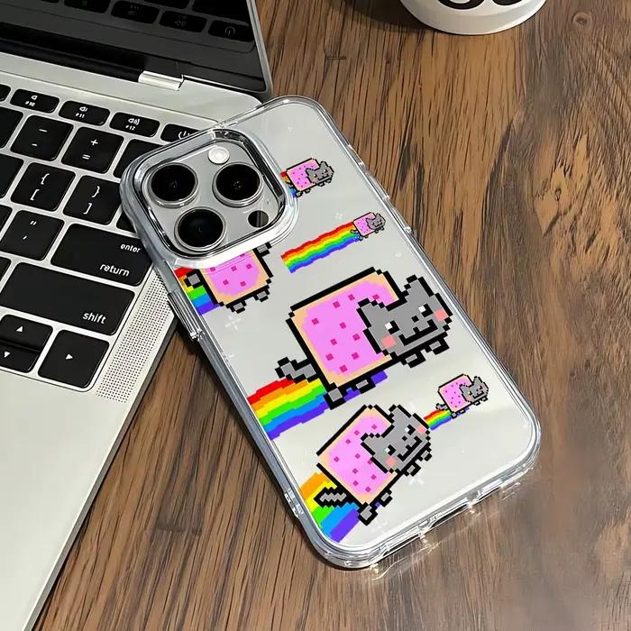 Coque en plastique N-Nyan Cat motif dessin animé pour Samsung Galaxy A57 A56 A36 A26 A06 A55 A35 A16 A54 A34 A25 A24 A15 A14 A05S A73 A53 A33 4G 5G Protection anti-rayures et antidérapante Occasions spéciales et cadeaux