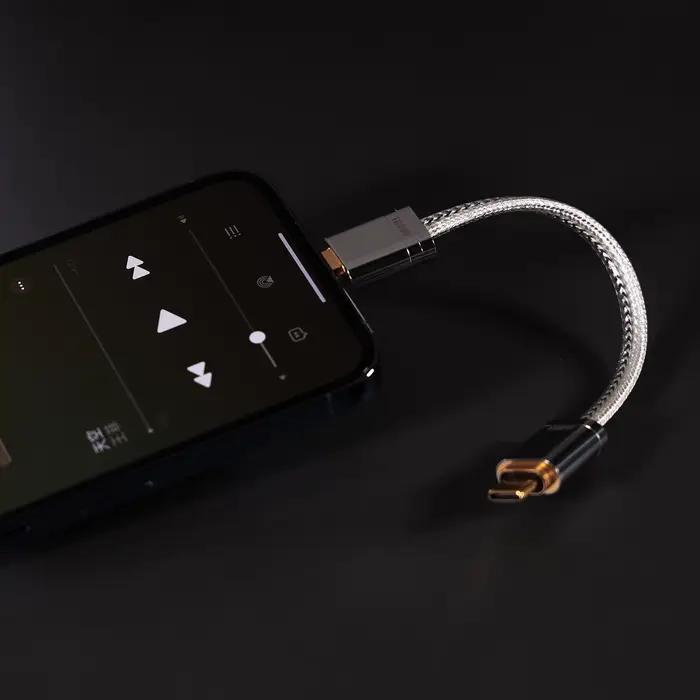 Câble OTG DDHiFi TC09S type-c vers type-c fil d'argent pur Litz de haute pureté et fils de cuivre sans oxygène