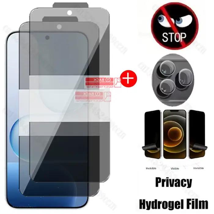 Film de protection hydrogel anti-espionnage pour Honor 600 ensemble de protection écran et objectif anti-rayures et anti-éblouissement pour appareil photo