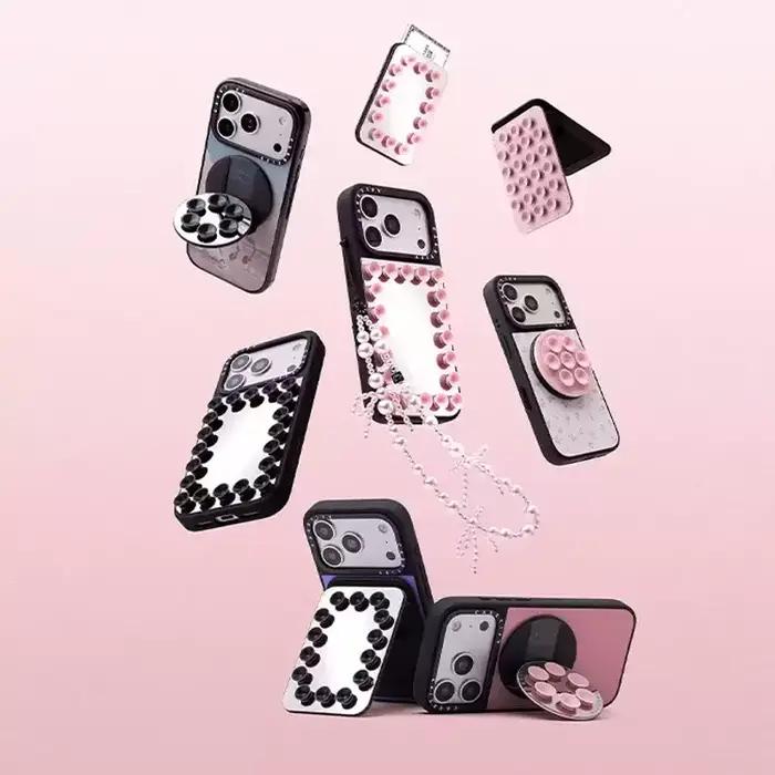 CASETiFY Snappy ™   Support de téléphone et porte-cartes magnétique à ventouse avec miroir pour iPhone 17 16 15 14 13 et Samsung S25 S26 A57