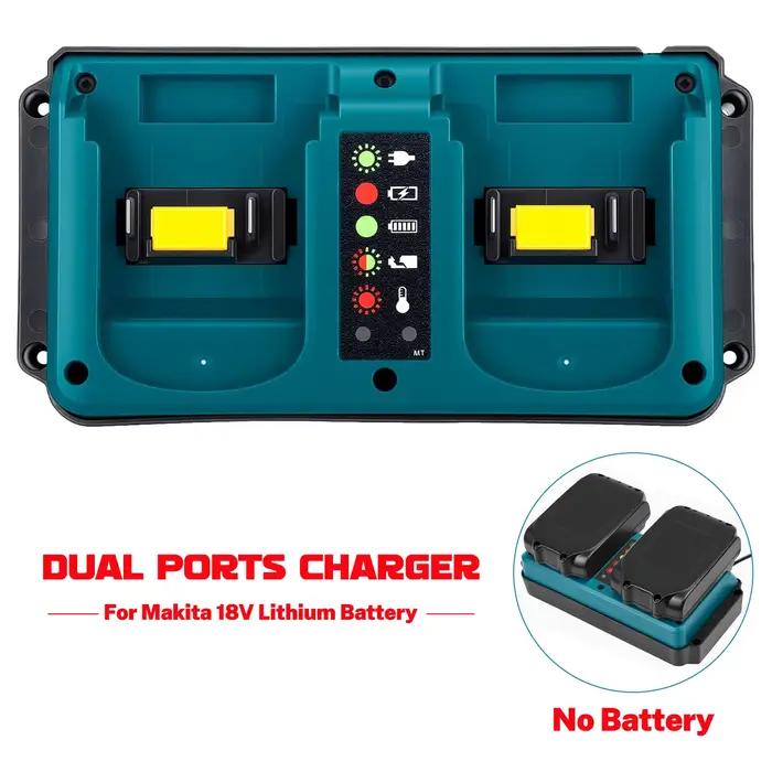 Station de charge double port pour batterie au lithium Makita 18V LXT, chargeur rapide portable DC18RD pour BL1830 BL1860B BL1850B BL1430