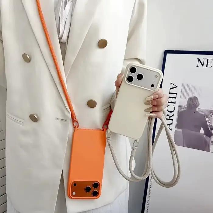 Coque de téléphone avec lanière en Silicone