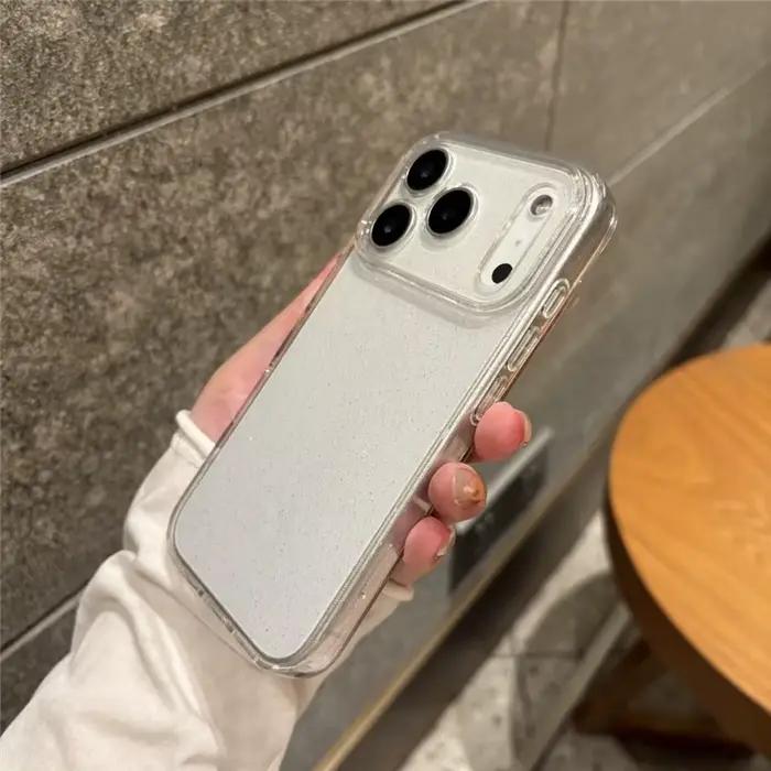 Coque de protection antichoc transparente de luxe avec strass pour iPhone 17