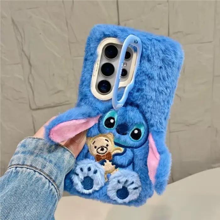 Coque de téléphone en peluche avec motif de dessin animé mignon